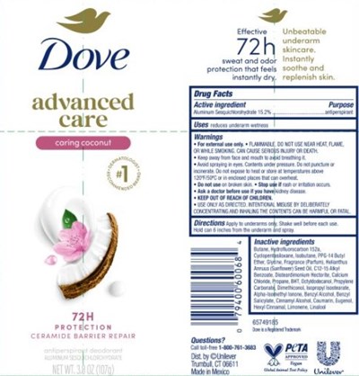 Artwork (Dove Advanced Care Caring Coconut Antiperspirant Deodorant   Artwork)
